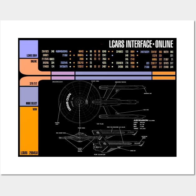 Library Computer Readout Showing Movie Era Dreadnought Wall Art by Starbase79